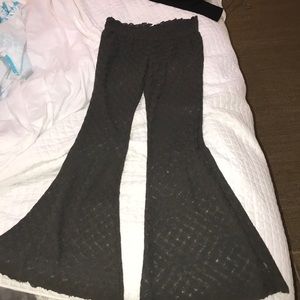 Dark green Free People flare pants cover up